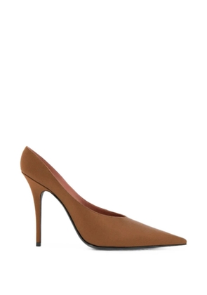 Amina Muaddi Anok satin pumps - Brown