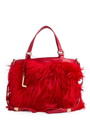 Lancel medium Premier Flirt fur-texture bucket bag - Red