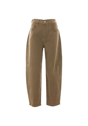 LIU JO rhinestone-embellished barrel-leg jeans - Brown