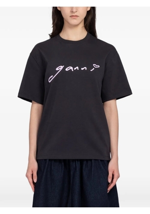 GANNI logo-print cotton T-shirt - Black