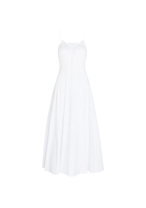 STAUD Margi ruffled pleated midi dress - White
