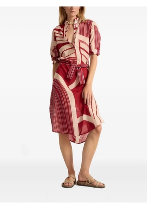 mare di latte Albane graphic-print belted dress - Red
