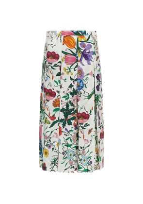 Gucci Flora pleated skirt - White