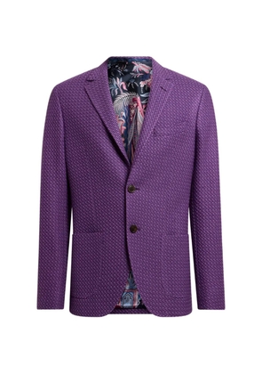 ETRO single-breasted micro-pattern cotton blazer - Purple