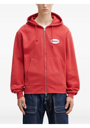 Gramicci logo-patch zip-up hoodie - Red