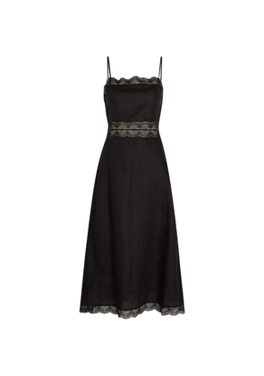 STAUD Amalina linen midi dress - Black