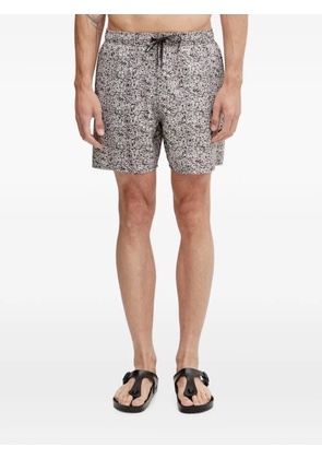 Lacoste abstract-print swim shorts - White