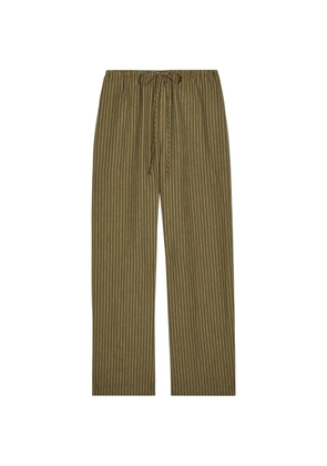 STAUD Mateo striped straight-leg trousers - Brown