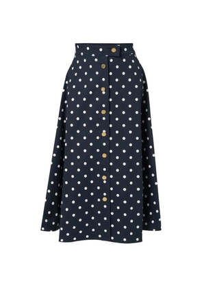 Carolina Herrera polka-dot button-front midi skirt - Blue