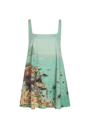 STAUD Brio graphic-print sleeveless mini dress - Green