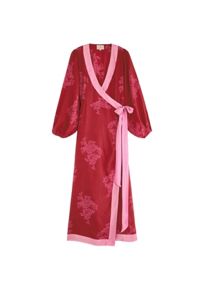 Hannah Artwear Luna floral-print wrap maxi dress - Red