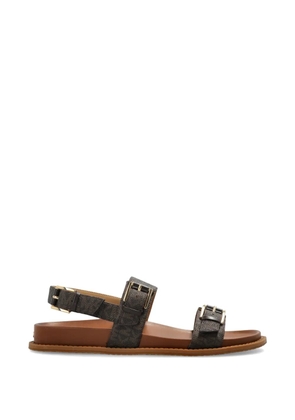 Michael Michael Kors monogram-print buckle-fastening sandals - Brown