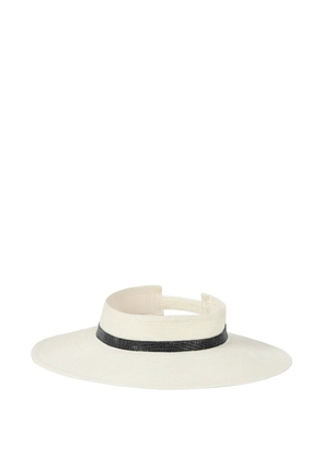 Brunello Cucinelli hemp visor with precious band - White