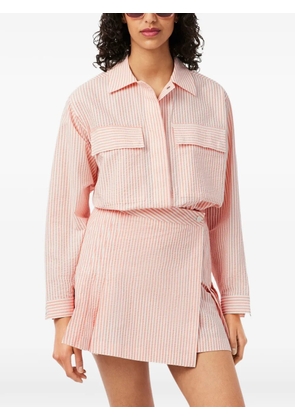 Lacoste striped seersucker shirt - White