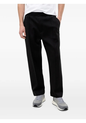 BOSS elasticated-waistband logo-patch trousers - Black