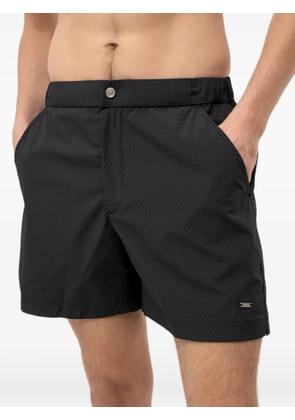 BOSS monogram-print swim shorts - Black