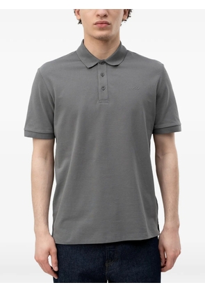 HUGO logo-print piqué polo shirt - Grey
