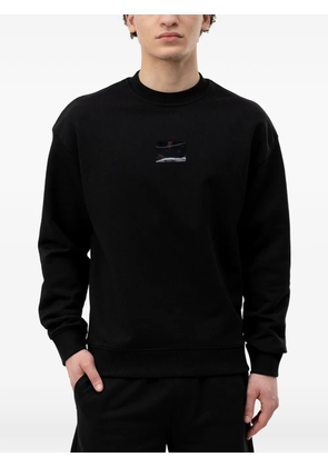 HUGO logo-patch sweater - Black