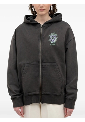 HUGO graphic-print zip-up hoodie - Grey