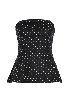 Faithfull the Brand Petro polka-dot strapless top - Black