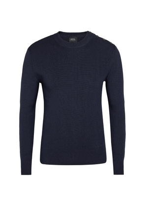 A.P.C. Marin button-detail ribbed sweater - Blue
