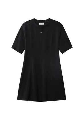 Calvin Klein logo-plaque panelled dress - Black