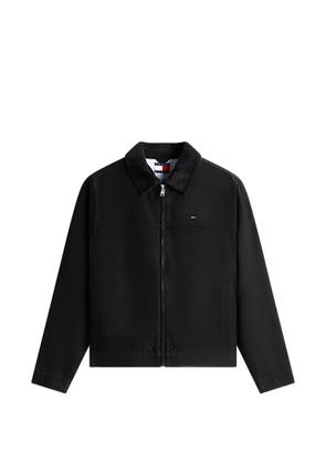 Tommy Hilfiger corduroy-collar logo-patch jacket - Black