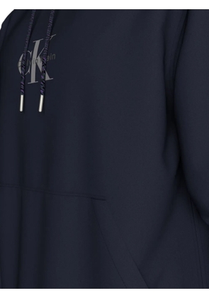 Calvin Klein logo-print drawstring hoodie - Blue