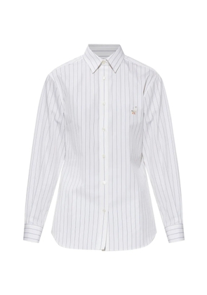 Moschino pinstripe goose-embroidered shirt - White