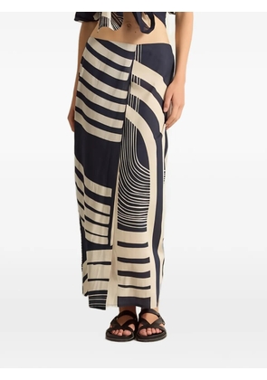 mare di latte long Jupe Pia abstract-print skirt - Blue
