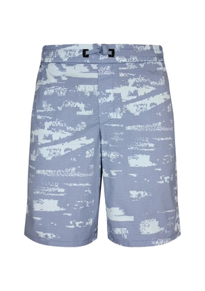 BOSS abstract-print shorts - Blue