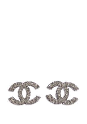 CHANEL Pre-Owned CC crystal-embellished earrings - Silver