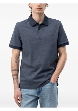 BOSS piqué-textured short-sleeve polo shirt - Blue
