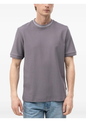 BOSS stripe-trim short-sleeve T-shirt - Grey