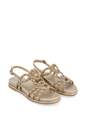 ALMA EN PENA crystal-embellished metallic-finish sandals - Gold