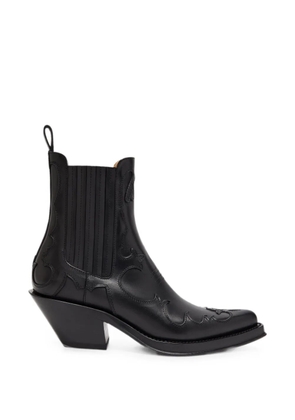 Gabriela Hearst Cassidy embroidered leather cowboy boots - Black