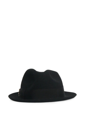 Borsalino Vintage x Elie Trilby ribbon detail hat - Black