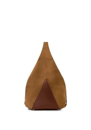 Stella McCartney logo-engraved triangular shoulder bag - Neutrals