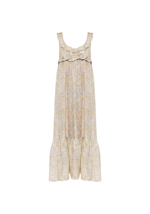 Chloé ruffled floral-print maxi dress - Neutrals