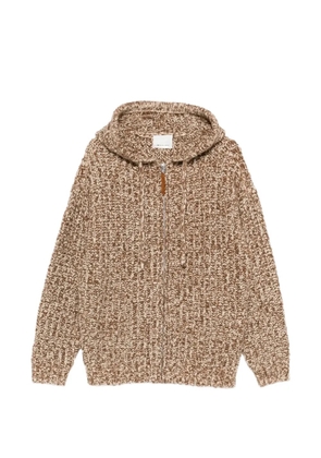 ISABEL MARANT ribbed-knit zip-up hoodie - Brown