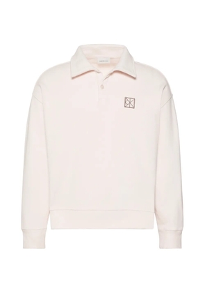 Calvin Klein logo-patch polo-collar sweater - Neutrals