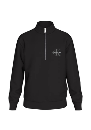Calvin Klein quarter-zip logo-print sweater - Black