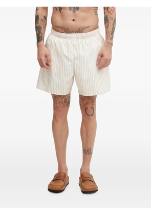 Lacoste striped swim shorts - White