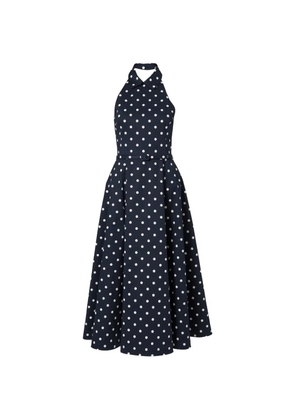 Carolina Herrera polka-dot halterneck midi dress - Blue