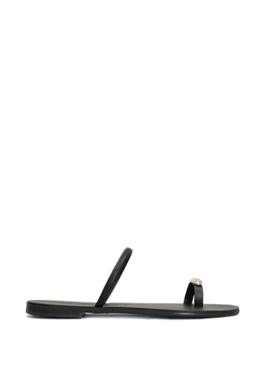 Nicolas Lainas crystal-embellished toe-strap sandals - Black