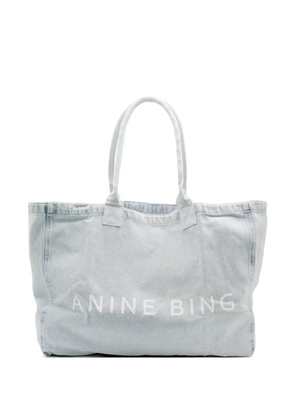 ANINE BING logo cotton tote bag - Blue