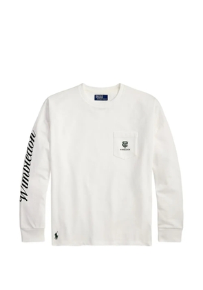 Polo Ralph Lauren Wimbledon long-sleeve pocket sweatshirt - White