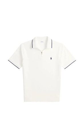 Polo Ralph Lauren zip-fastening contrast-trim polo shirt - White
