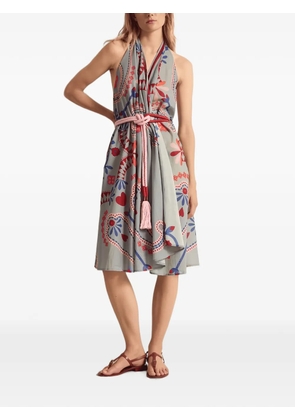 mare di latte midi paisley-print halterneck dress - Grey