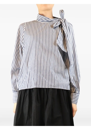 Sézane striped tie-neck blouse - Blue